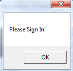 alert pop up displaying "Please Sign In"