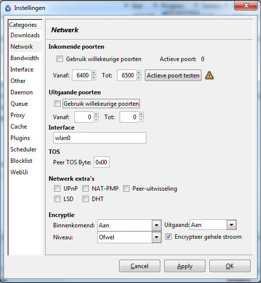 A screenshot of my network connections, just tell me if you want me to reinstall deluge in English.