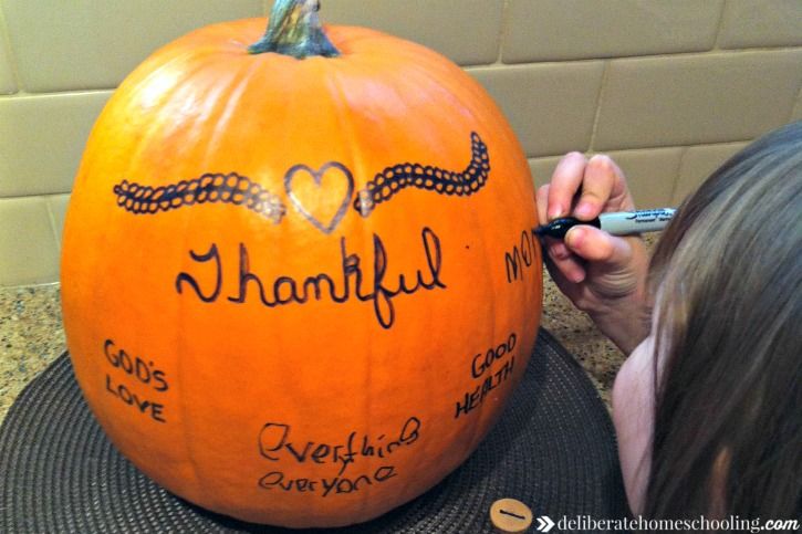 Thanksgiving pumpkin - write what we're thankful for on our pumpkin. Thanksgiving pumpkin - write what we're thankful for on our pumpkin.