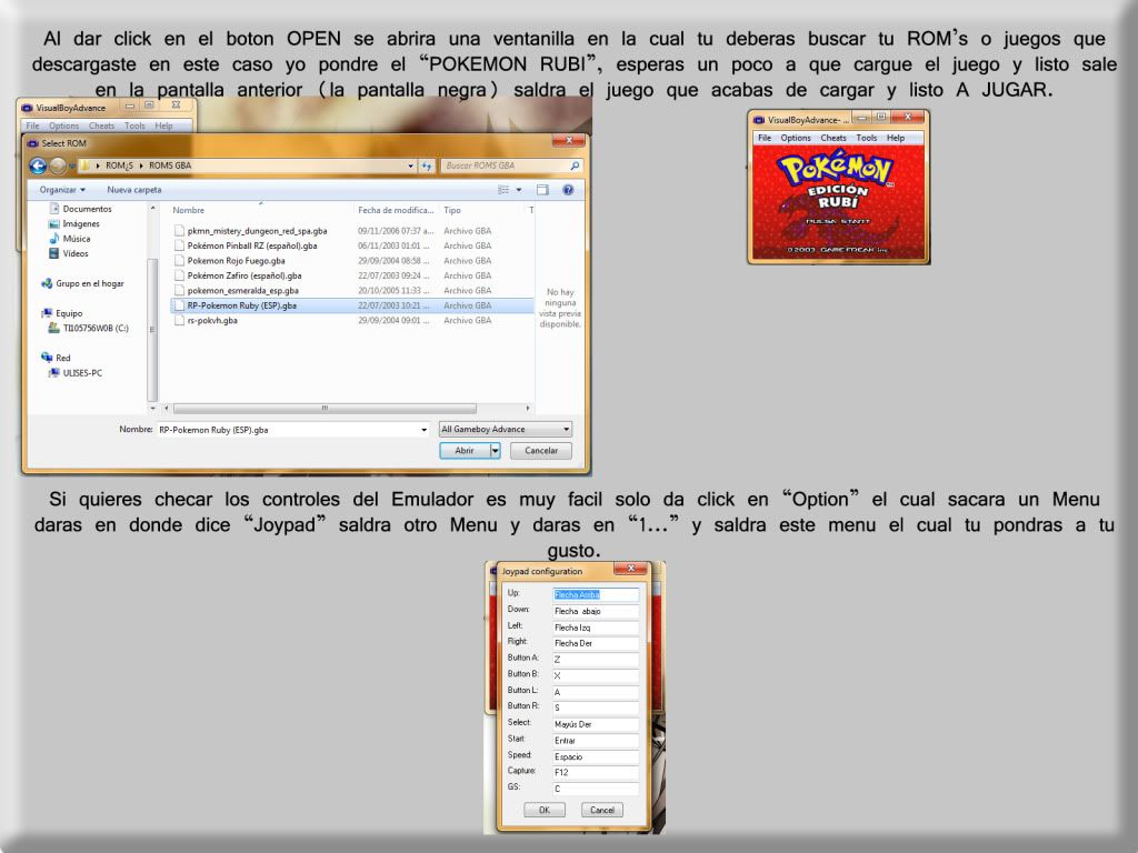 Emulador de GBA + ROM'S de Pokemon