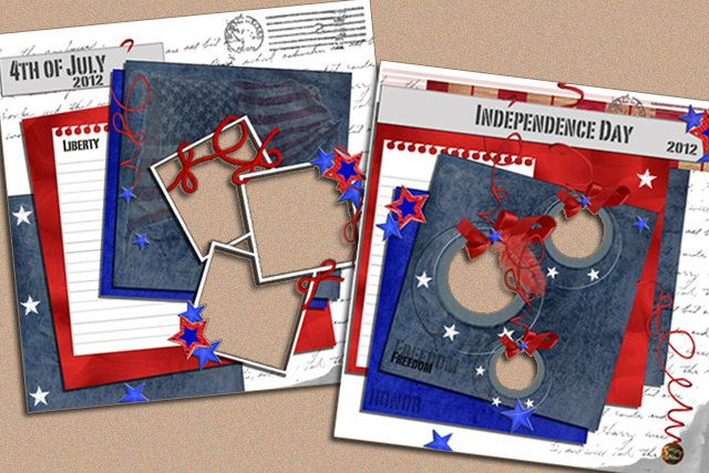 Scrapbook Pages (4th of July theme) Giveaway