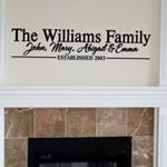 Your Family Name and Established Date -  Vinyl Wall Art