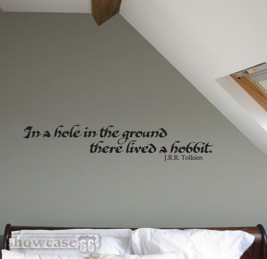 In a hole in the ground there lived a hobbit. -  Vinyl Wall Art -  Tolkien Inspired