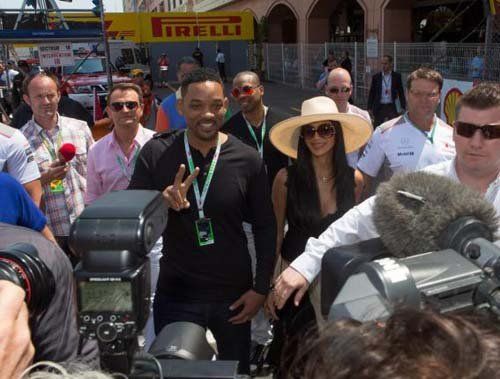 Николь Шерзингер и Уилл Смит на гонке Формулы-1 Photobucket