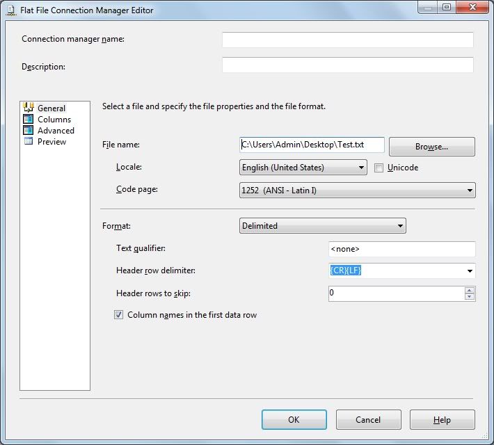 SSIS FLAT FILE SOURCE