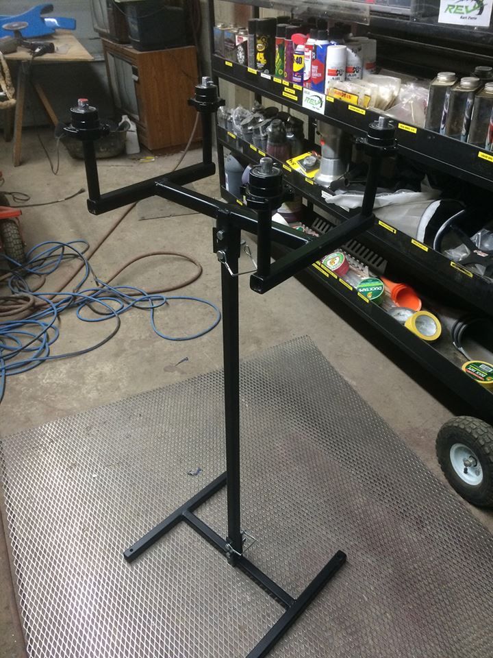 Folding tire prep stands