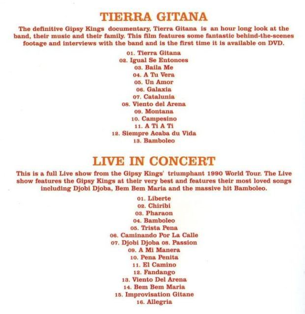 GK2 - Gipsy Kings: Tierra gitana & Live in concert (2005) [DVD9] [PAL] [VS]
