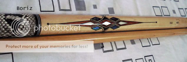 Boriz SNAKE CUE BILLIARDS Ivory ORIGINAL INLAYS Skin NW IFUC Custom 