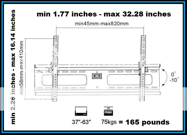 Adjustable Tilt/Tilting Wall Mount Bracket For/Fits 37  63 Lcd,Led 