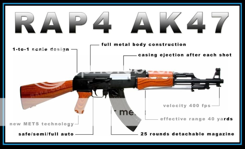 RAP4 AK47 Paintball Gun/Marker Semi/Full Auto Rifle  