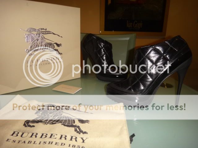 BURBERRY QUILTED BRIT DORSET 130 AVIATOR PLATFORM BOOTIE BOOTS SHOES 