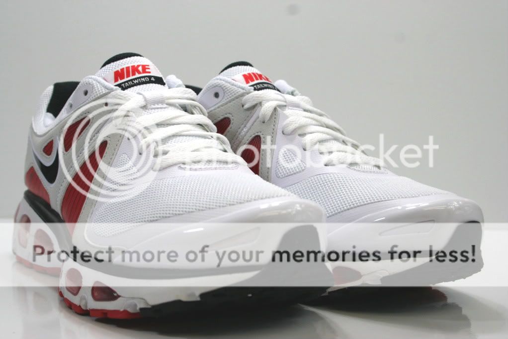 NIKE AIR MAX TAILWIND + 4 RUNNING WHITE BLACK RED 3 2 1 Sz 8   13 